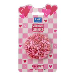 Decoratiuni mix din zahar Inimi roz Sprinkles Charms 25g, PME