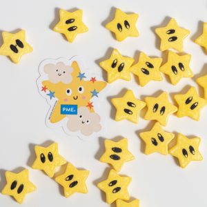 Decoratiuni mix din zahar Stelute Galbene Sprinkles Charms 25g, PME 1
