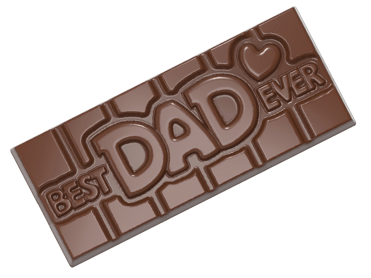 Matrita ciocolata Best Dad Ever, 4 cavitati, 27.5x13.5cm, policarbonat, Chocolate World