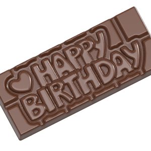 Matrita ciocolata Happy Birthday, 4 cavitati, 27.5x13.5cm, policarbonat, Chocolate World