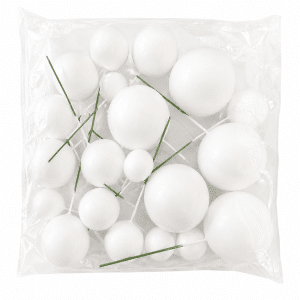 Set 20 sfere plastic pentru ornat torturi Alb