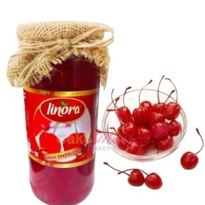 cirese rosii cu codita in sirop 525g linora