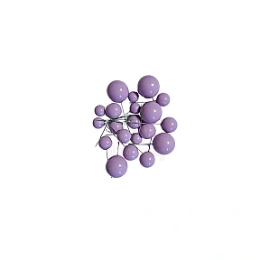 set 20 sfere bile din plastic pentru decor tort mov lilac