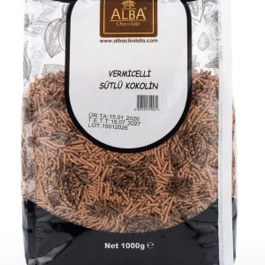 Ornament prăjituri vermicelli ciocolată cu lapte 1 kg, Alba Chocolate
