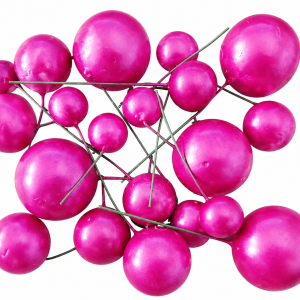 Set 20 sfere plastic pentru ornat torturi Fucsia