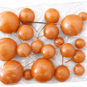 Set 20 sfere plastic pentru ornat torturi Portocaliu Sidefat