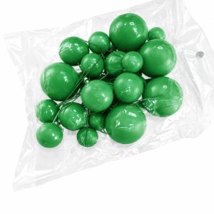 Set 20 sfere plastic pentru ornat torturi Verde Mat