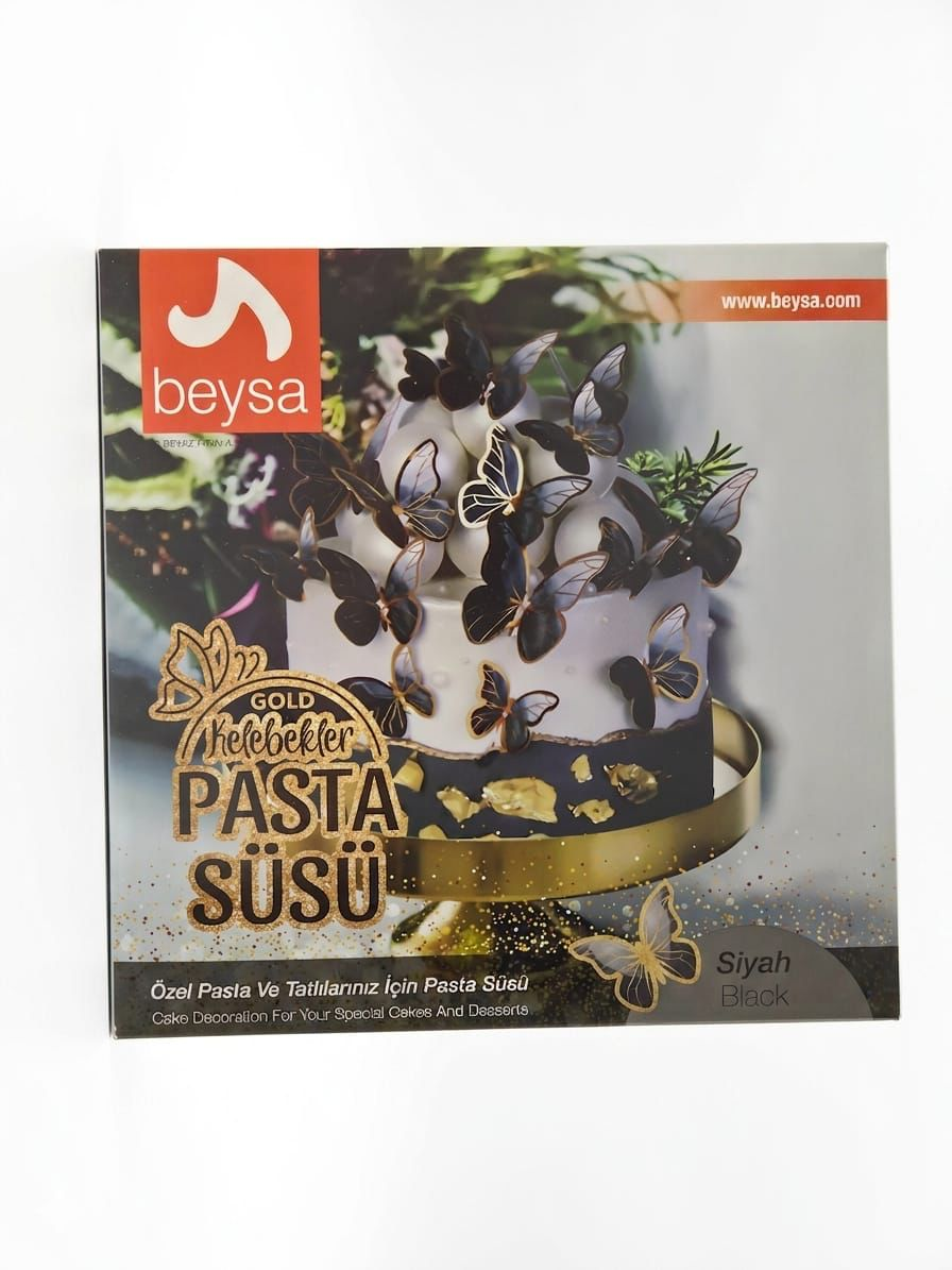 Set decor fluturi din hârtie necomestibili negru