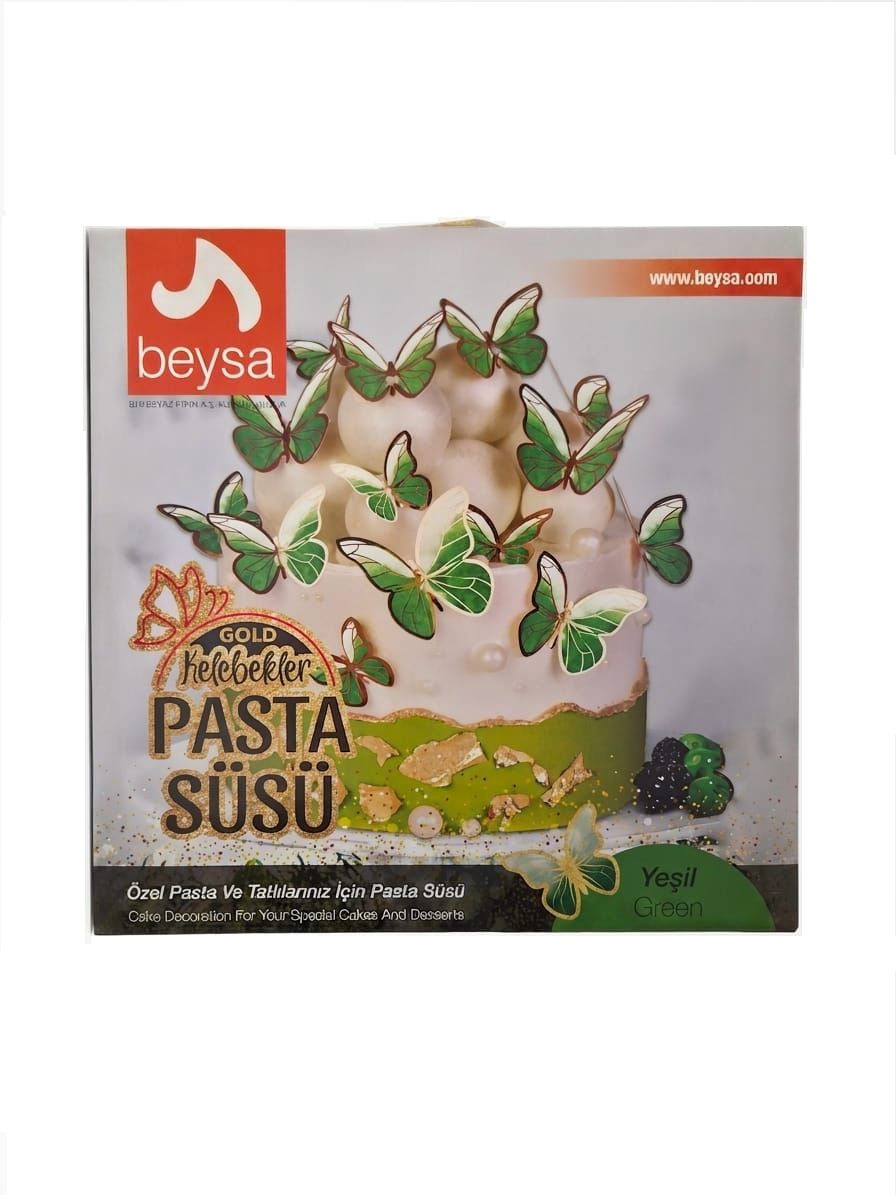 Set decor fluturi din hârtie necomestibili verde