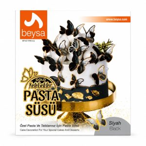 Set decor fluturi negru auriu din hârtie necomestibili