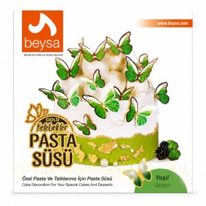 Set decor fluturi verde auriu din hârtie necomestibili