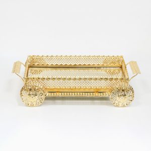 Suport decorativ candy bar dreptunghiular cu oglindă
