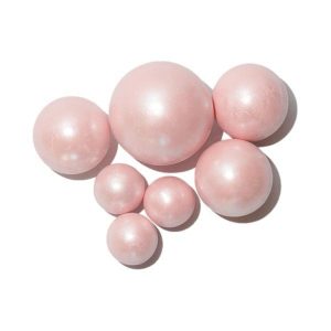 Set 20 sfere plastic pentru ornat torturi Somon Perlat